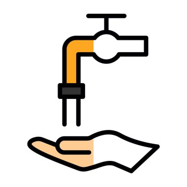 Su musluğu ikonu vektör illüstrasyonu