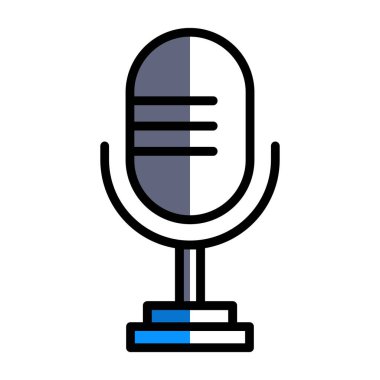 mikrofon simgesi, vektör illüstrasyonu basit tasarım