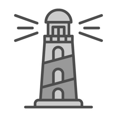 Deniz feneri. Web simgesi basit illüstrasyon