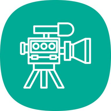 Video kamera. Web simgesi basit illüstrasyon