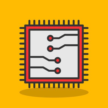 çip simgesi, vektör illüstrasyonu basit tasarım