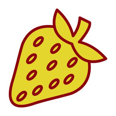 Çilek simgesi, vektör illüstrasyonu basit tasarım