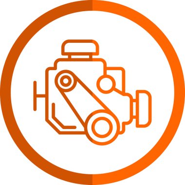 araba motoru simgesi, vektör illüstrasyonu basit tasarım