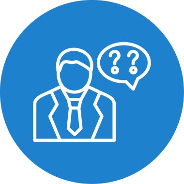 Bir sorum var. Web simgesi basit illüstrasyon