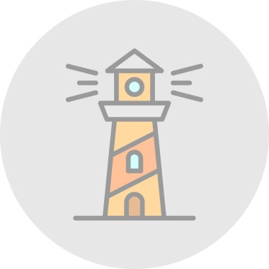 Deniz feneri. Web simgesi basit illüstrasyon