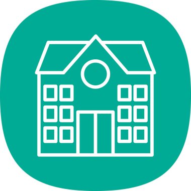 okul binası ikon vektör illüstrasyonu 