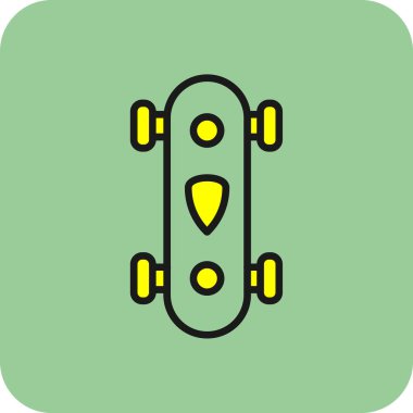 skateboard icon in trendy style isolated background