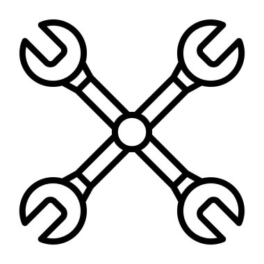 Çapraz anahtar ağ simgesi, vektör illüstrasyonu 