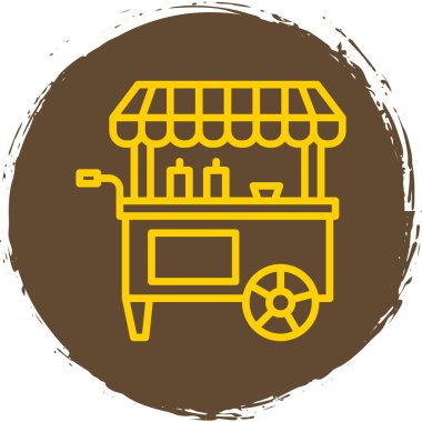 Basit yemek arabası simgesi, vektör illüstrasyonu