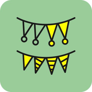 karnaval çelenkleri simgesi, vektör illüstrasyonu