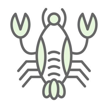 Istakoz simgesi, basit vektör illüstrasyonu             