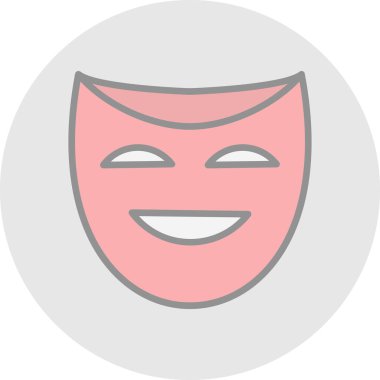 Tiyatro maskesi. Web simgesi basit illüstrasyon  