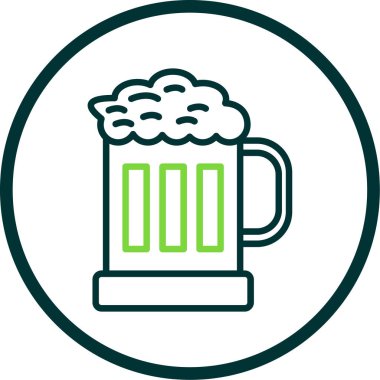 Bir bardak bira ikonu, vektör illüstrasyonu basit tasarım