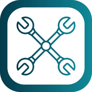 Çapraz anahtar ağ simgesi, vektör illüstrasyonu 