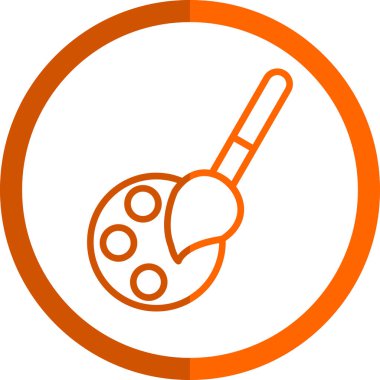 Palet ve boya fırçası. Web simgesi resmedilmesi basit illüstrasyon