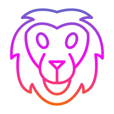 Aslan başı simgesi, vektör illüstrasyonu basit tasarım