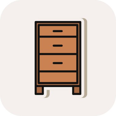 Çekmeceler, mobilya simgesi, basit illüstrasyon 