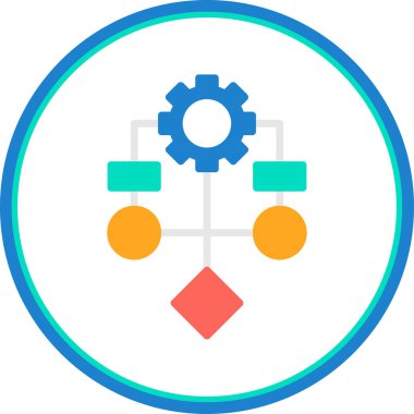 Algoritma ağ simgesi, vektör illüstrasyonu 