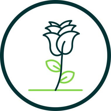 Gül çiçeği. Web simgesi basit illüstrasyon 