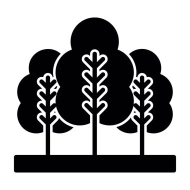 Ağaçlar simgesi, vektör illüstrasyonu