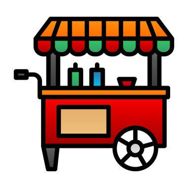 Basit yemek arabası simgesi, vektör illüstrasyonu