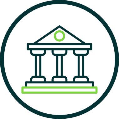 Banka binası. Web simgesi basit illüstrasyon