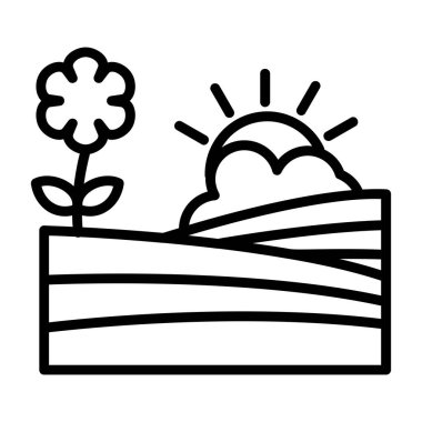 çiçek ve bahçe ikonu vektör çizimi çizimi