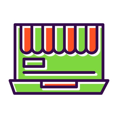 Çevrimiçi Depolama simgesi, vektör illüstrasyonu