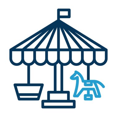 Lunapark atlıkarıncası, web basit illüstrasyon