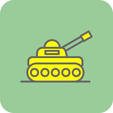 Tank simgesi, vektör illüstrasyonu basit tasarım