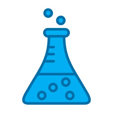 Bilim şişesi. Basit tasarım. Beaker vektör simgesi              