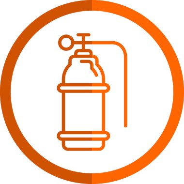 Oksijen tankı simgesi basit tasarım çizimi beyaz arkaplanda izole edildi 