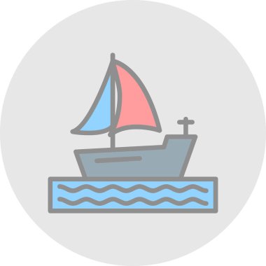 tekne ikonu vektör illüstrasyonu 