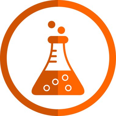 Bilim şişesi. Basit tasarım. Beaker vektör simgesi              