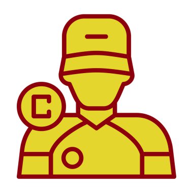 Beyzbol şapkası ikon vektör illüstrasyon tasarımlı işçi