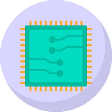 çip simgesi, vektör illüstrasyonu basit tasarım