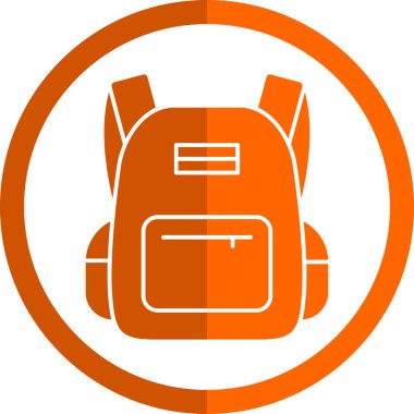 sırt çantası simgesi vektör illüstrasyonu