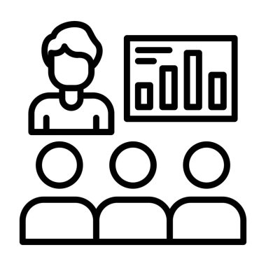 iş görüşmesi çizgisi simgesi, özet biçimi