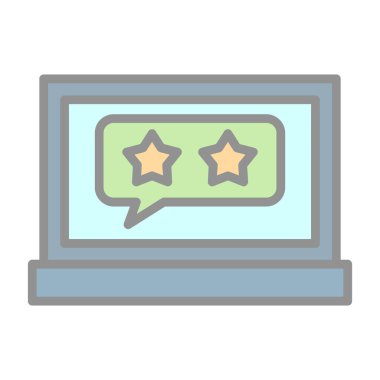 Dizüstü bilgisayarda gözden geçirme imzası, vektör illüstrasyonu basit tasarım