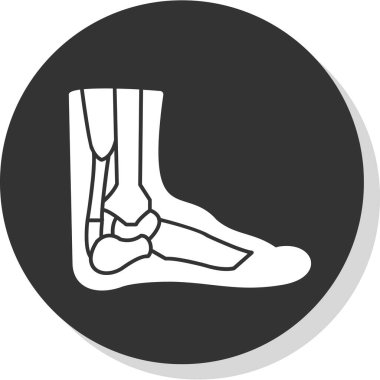 İnsan kemikleri düz simge, vektör, illüstrasyon