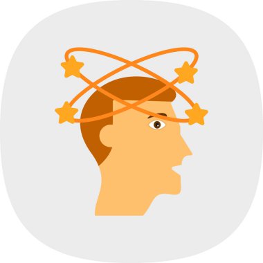 Fikir ikonu olan bir adam. vektör illüstrasyonu