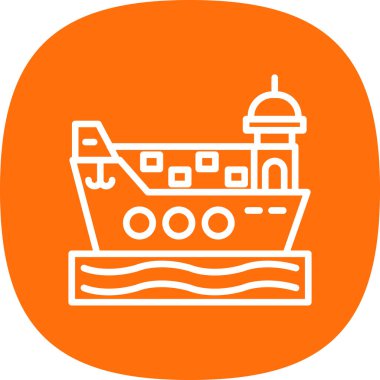 Kargo gemisi kutsal kişilerin resmi, vektör çizim