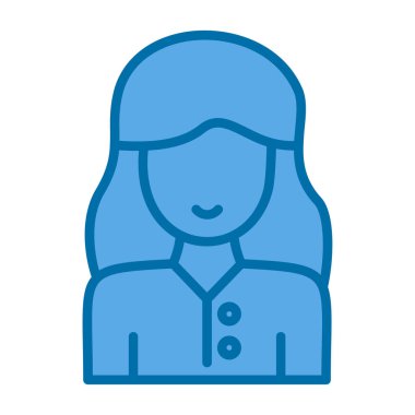 kız simgesi, vektör illüstrasyonu 