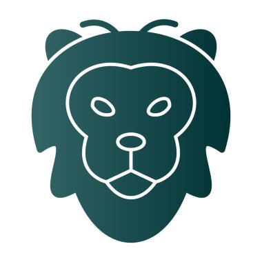 Aslan başı simgesi, vektör illüstrasyonu basit tasarım