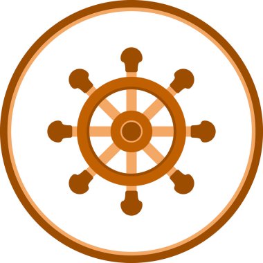 Direksiyon ikonu. Web için basit bir tekerlek vektör simgesi çizimi                    