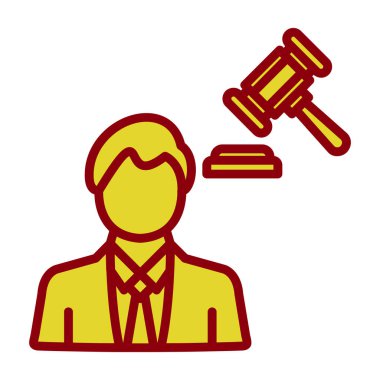 Yargıç Tokmak simge vektör illüstrasyon tasarımı