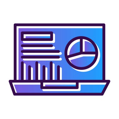 veri analizi renk ikonu vektörü. Online analiz işareti. izole edilmiş sembol çizimi