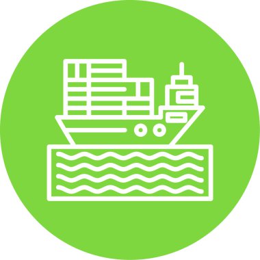 Kargo gemisi kutsal kişilerin resmi, vektör çizim