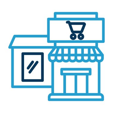 Alışveriş arabası ikon vektör illüstrasyonu