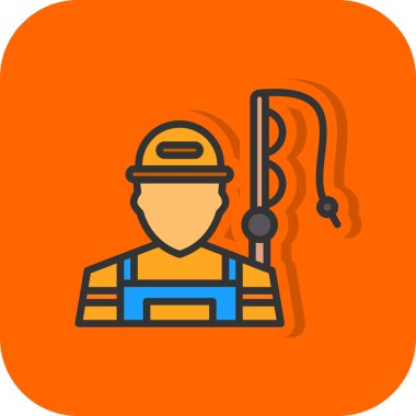 Beyaz arkaplanda balıkçı simgesi izole edildi 